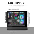 ANT ESPORTS CABINET WITH ARGB FAN BLACK – TITAN FE - Pakshal Impex