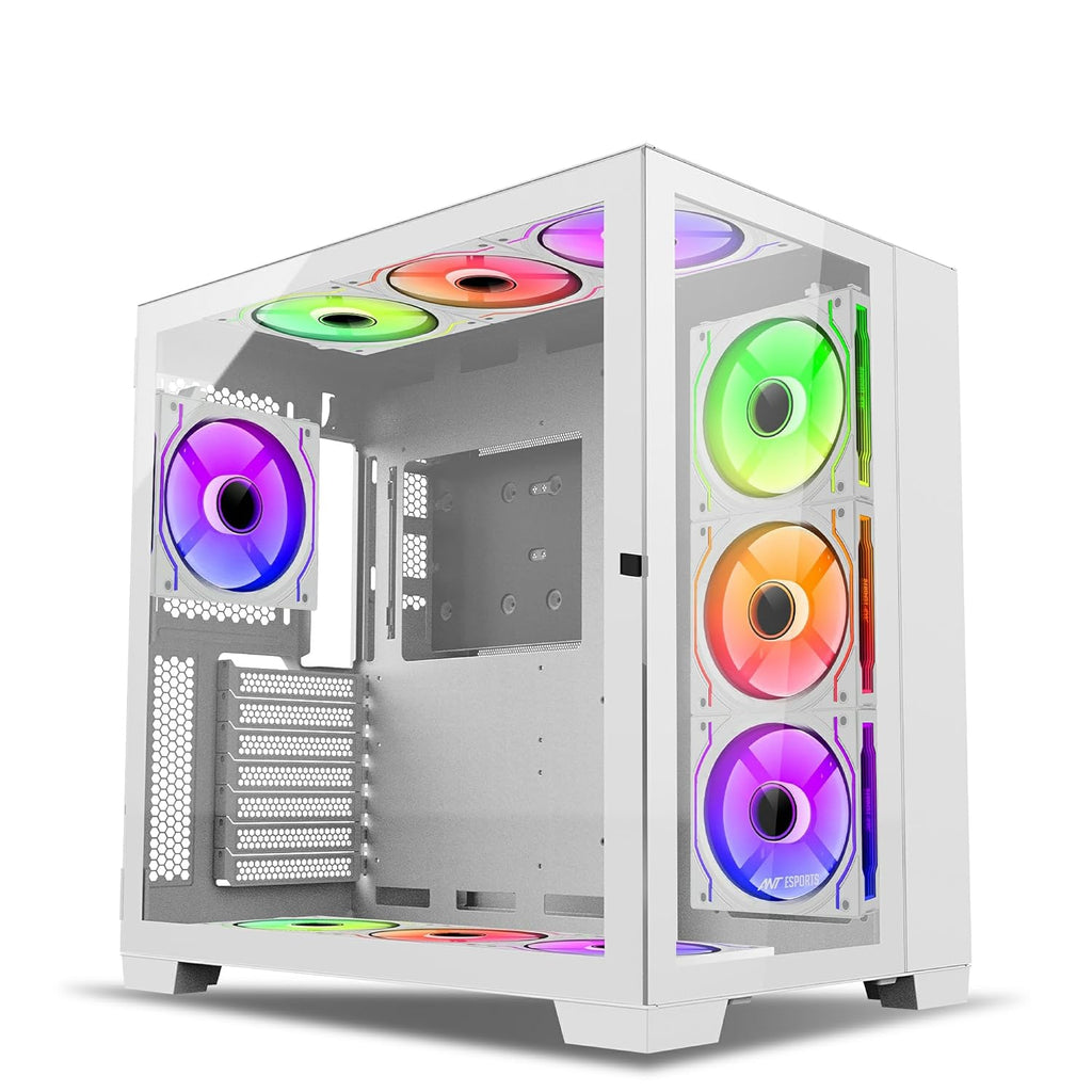 ANT ESPORTS CABINET WITH FANS WHITE - CRYSTAL XL - Pakshal Impex