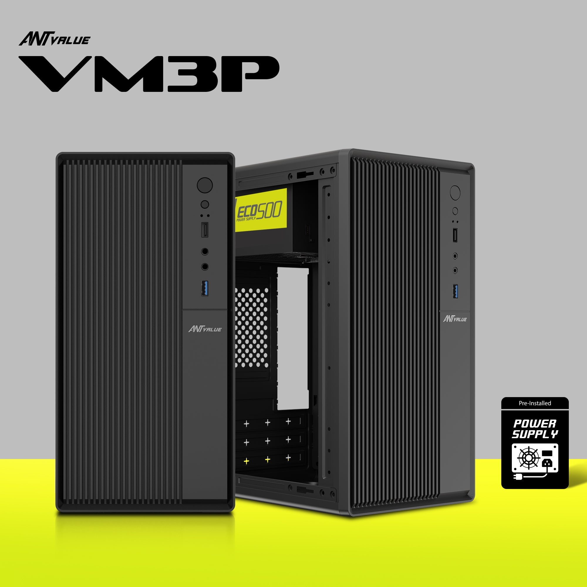 ANT ESPORTS CABINET WITH POWER SUPPLY BLACK - VM3P - Pakshal Impex