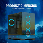 Ant Esports Chassis Crystal Mirror - Black ( Chassis Without Power Supply ) - Pakshal Impex