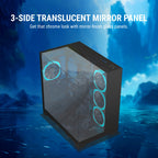 Ant Esports Chassis Crystal Mirror - Black ( Chassis Without Power Supply ) - Pakshal Impex