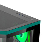 Ant Esports Chassis CRYSTAL X11 Green ( Chassis Without Power Supply ) - Pakshal Impex