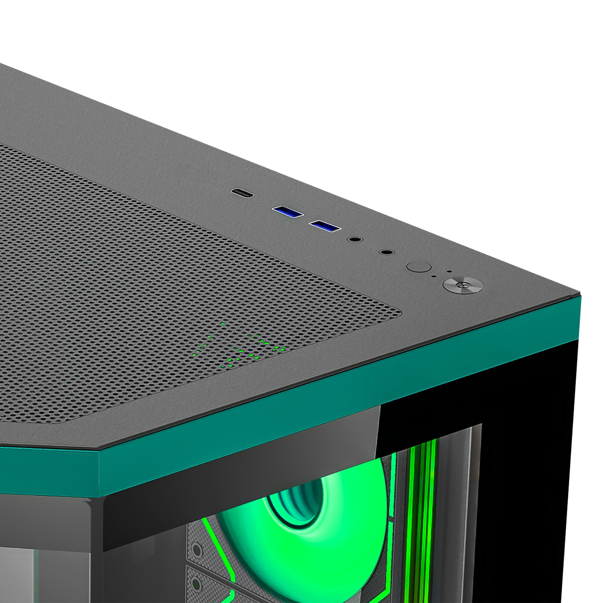 Ant Esports Chassis CRYSTAL X11 Green ( Chassis Without Power Supply ) - Pakshal Impex