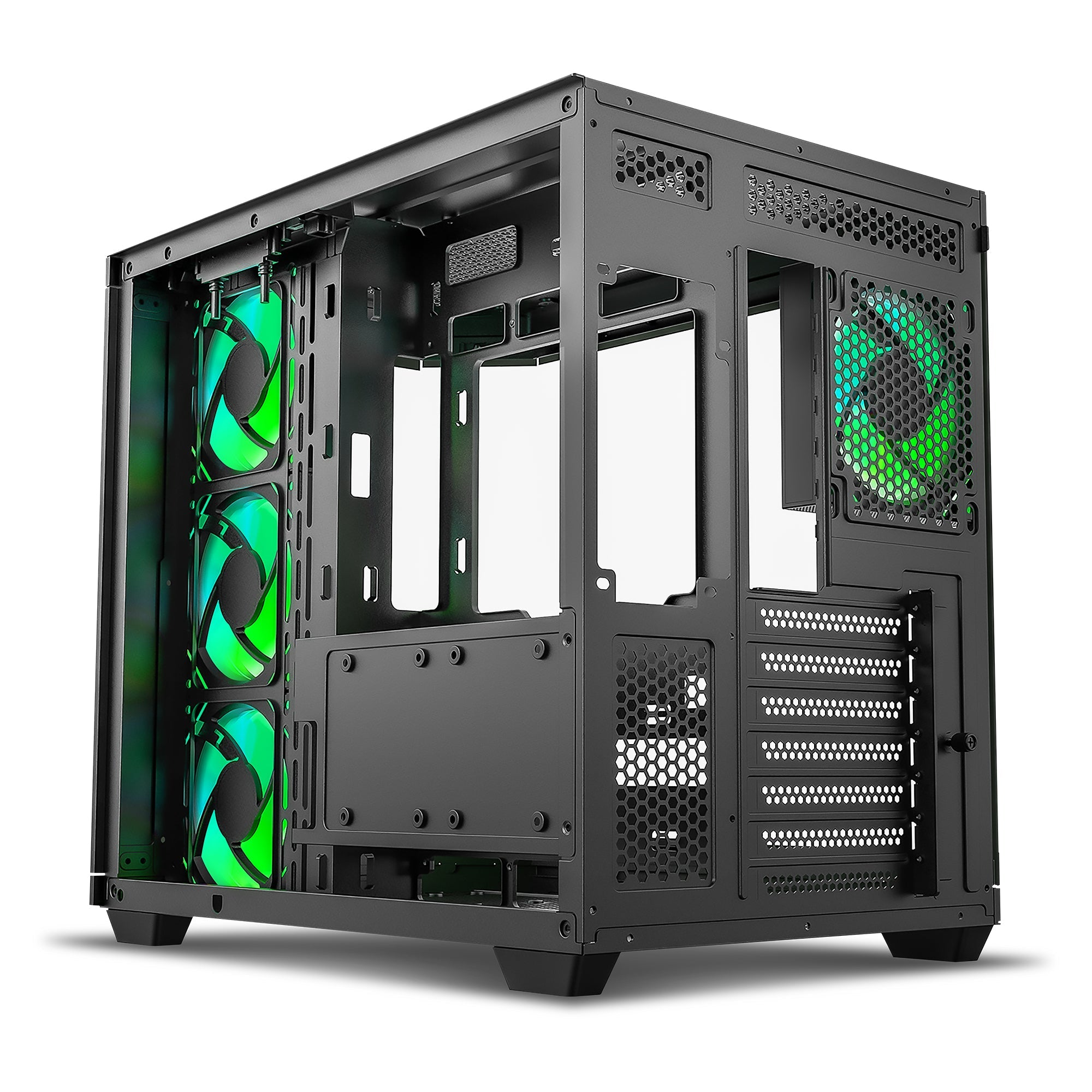 Ant Esports Chassis CRYSTAL X11 Green ( Chassis Without Power Supply ) - Pakshal Impex