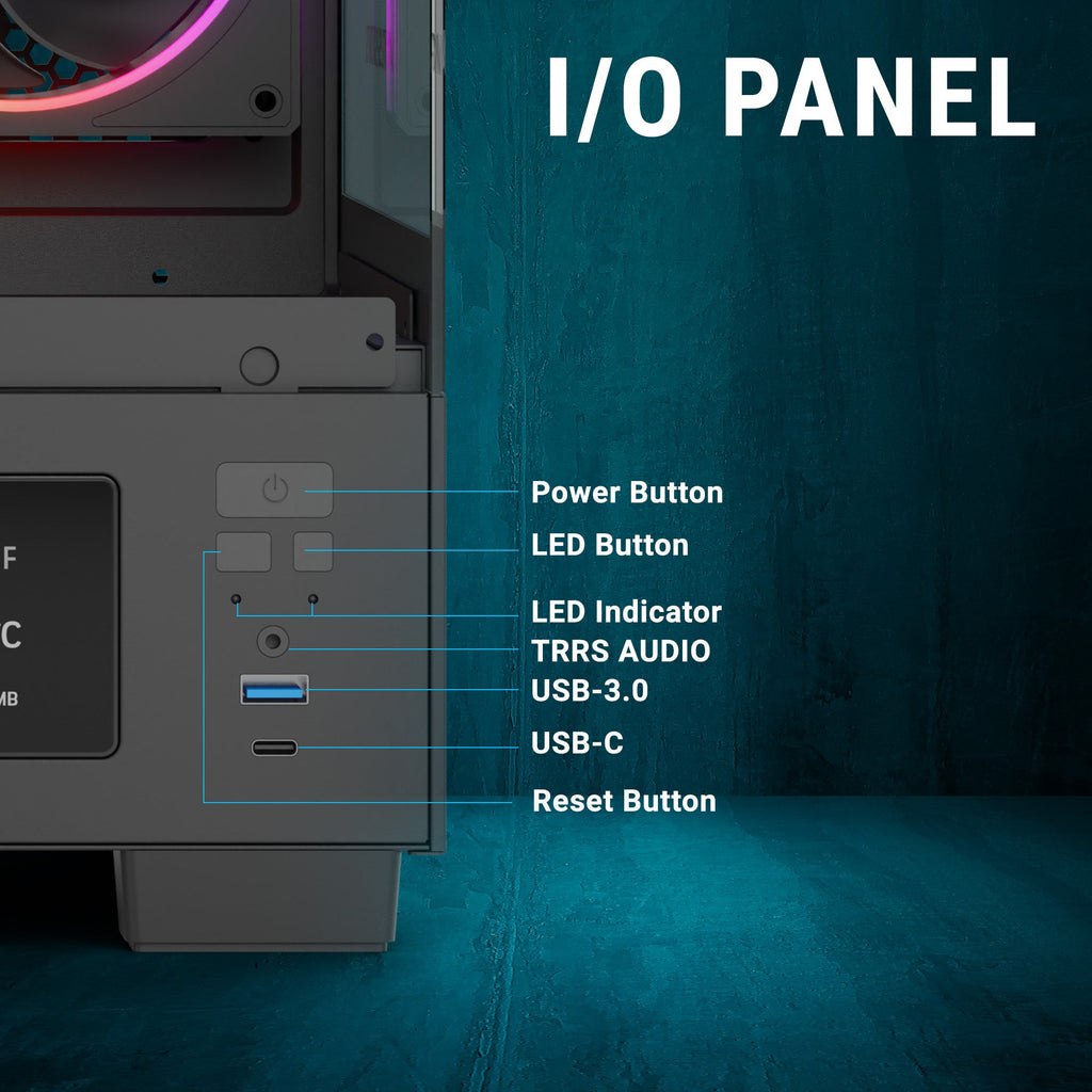 Ant Esports Chassis Crystal X3 LCD - Black ( Chassis Without Power Supply ) - Pakshal Impex