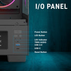 Ant Esports Chassis Crystal X3 LCD - Black ( Chassis Without Power Supply ) - Pakshal Impex
