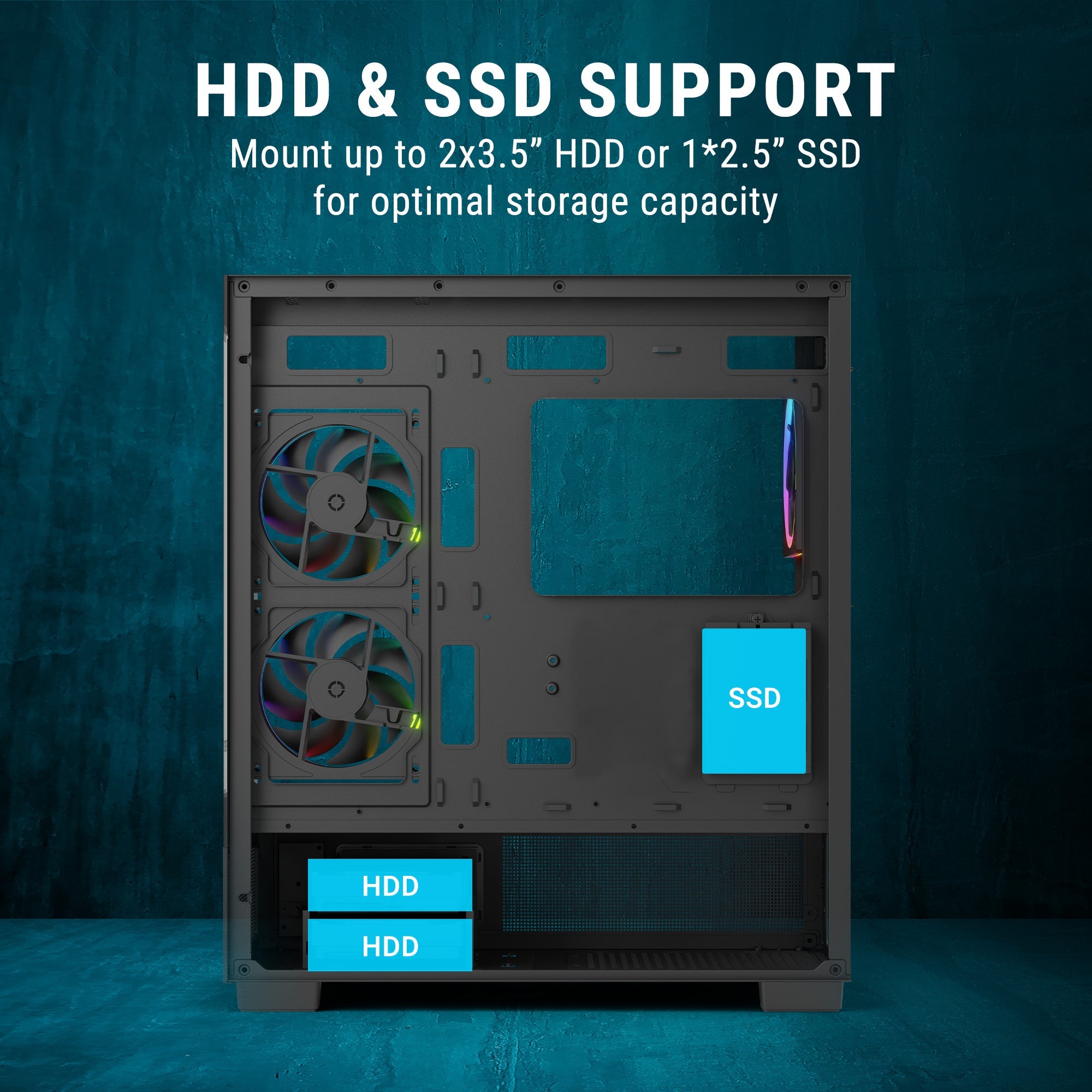 Ant Esports Chassis Crystal X3 LCD - Black ( Chassis Without Power Supply ) - Pakshal Impex