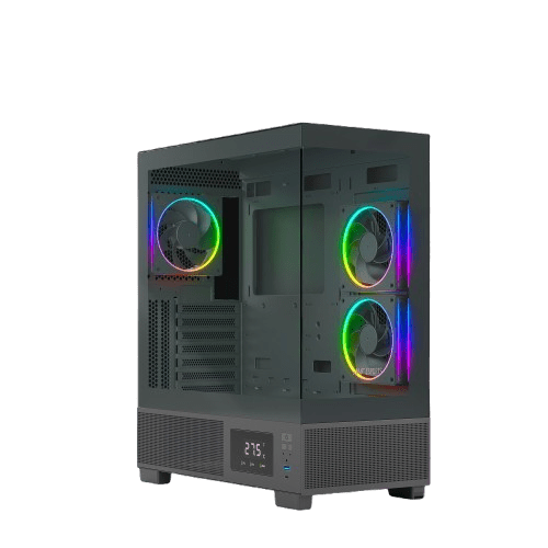 Ant Esports Chassis Crystal X3 LCD - Black ( Chassis Without Power Supply ) - Pakshal Impex