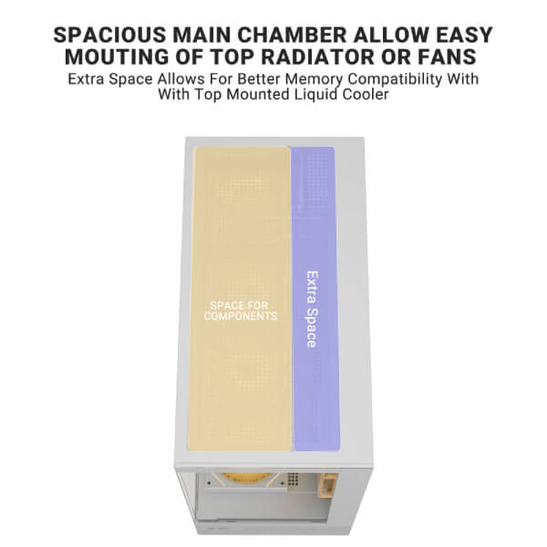 Ant Esports Chassis Crystal X6 -White ( Chassis Without Power Supply ) - Pakshal Impex