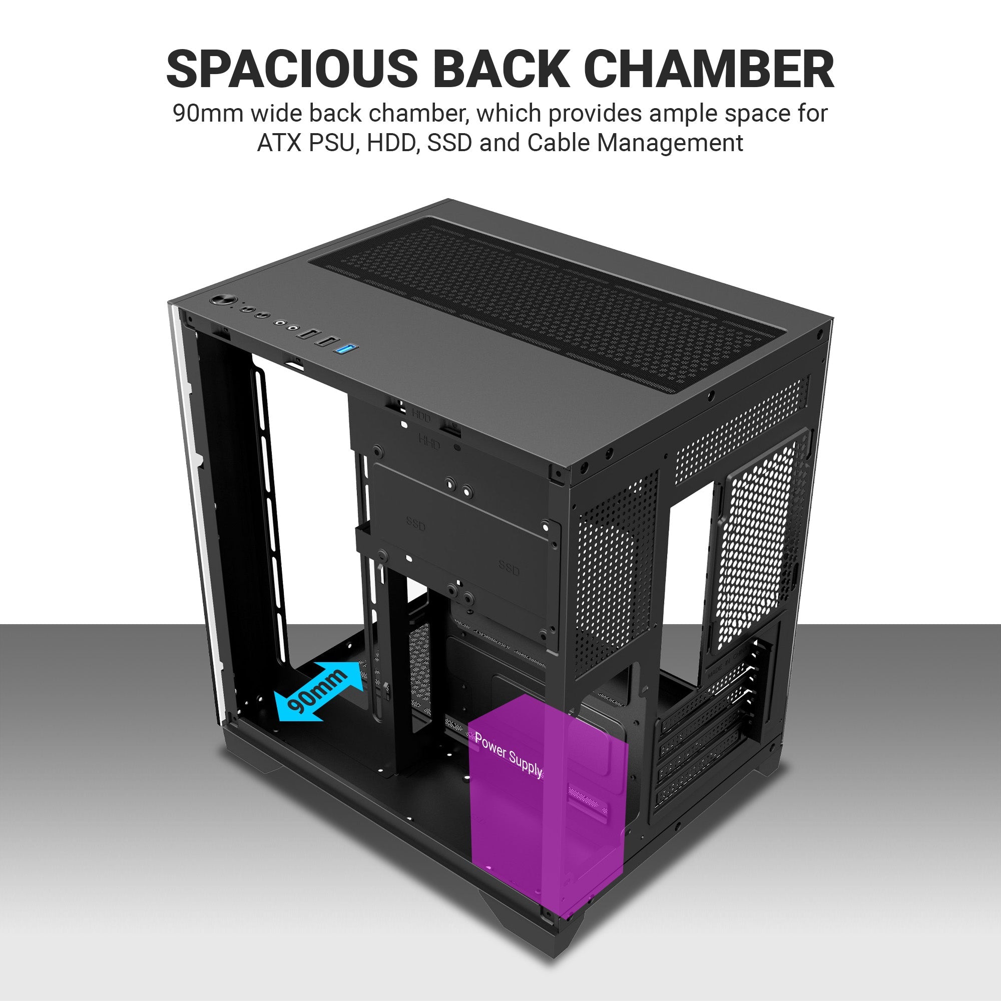 Ant Esports Chassis CRYSTAL Z2 Black ( Chassis Without Power Supply ) - Pakshal Impex