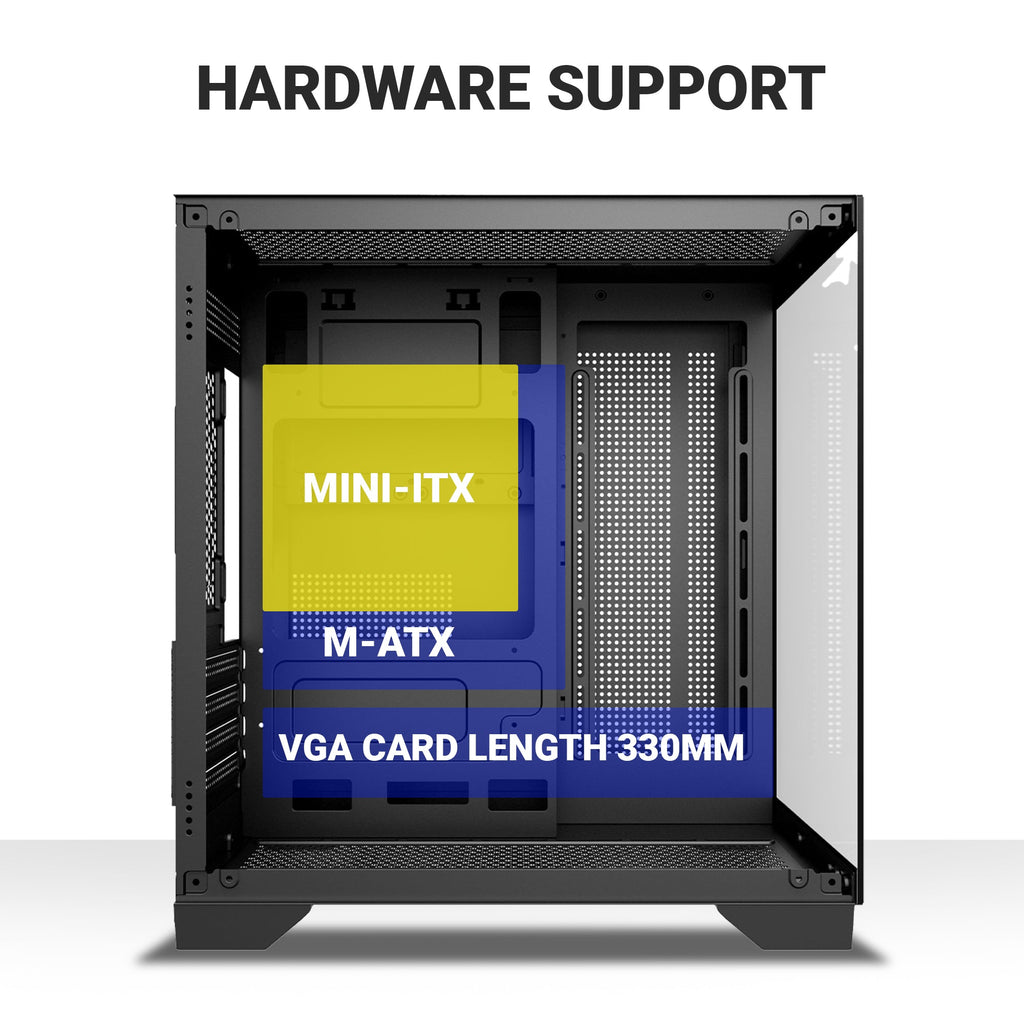 Ant Esports Chassis CRYSTAL Z2 Black ( Chassis Without Power Supply ) - Pakshal Impex