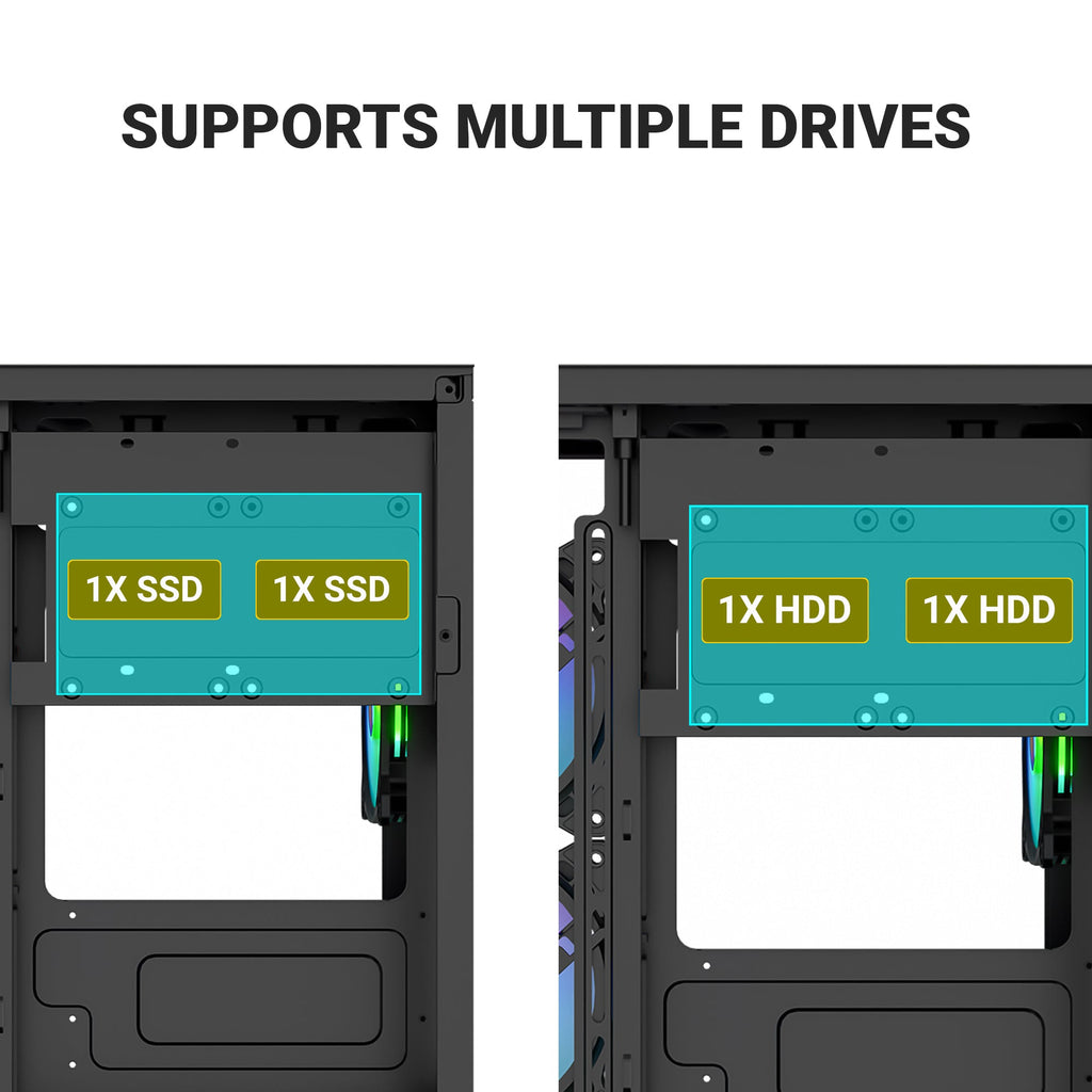 Ant Esports Chassis CRYSTAL Z2 Black ( Chassis Without Power Supply ) - Pakshal Impex