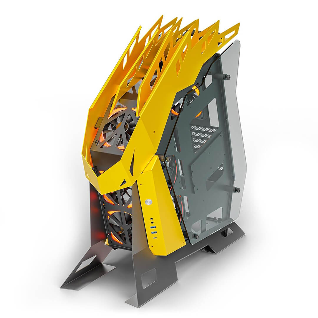 Ant Esports Chassis Cypher G7 Mid -Tower ATX Special Gaming Computer Case (BLACK & YELLOW) - Pakshal Impex