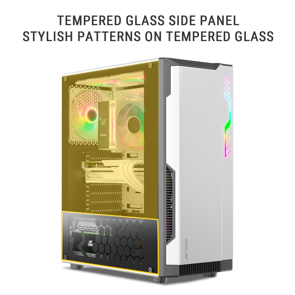Ant Esports Chassis Eclipse - White Black ( Chassis Without Power Supply ) - Pakshal Impex