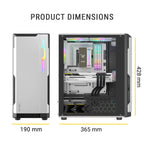 Ant Esports Chassis Eclipse - White Black ( Chassis Without Power Supply ) - Pakshal Impex