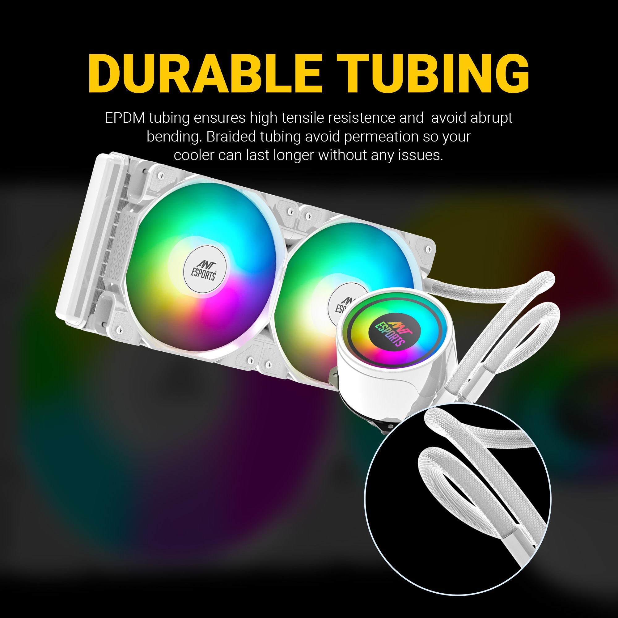 ANT ESPORTS CPU COOLER ARGB WITH HEATSINK WHITE - ICE - 240 - Pakshal Impex