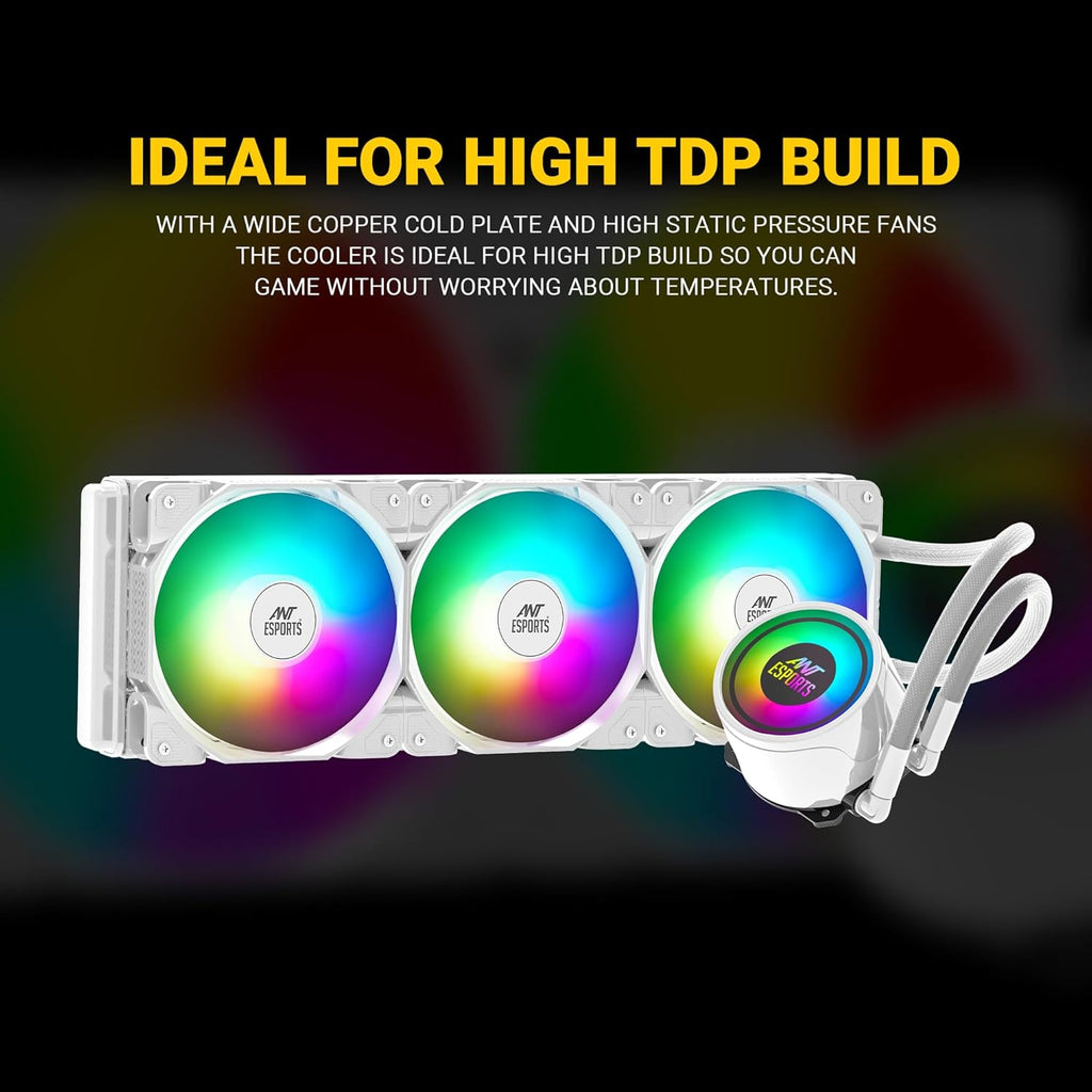 ANT ESPORTS CPU COOLER ARGBWITH HEATSINK WHITE - ICE360 - Pakshal Impex