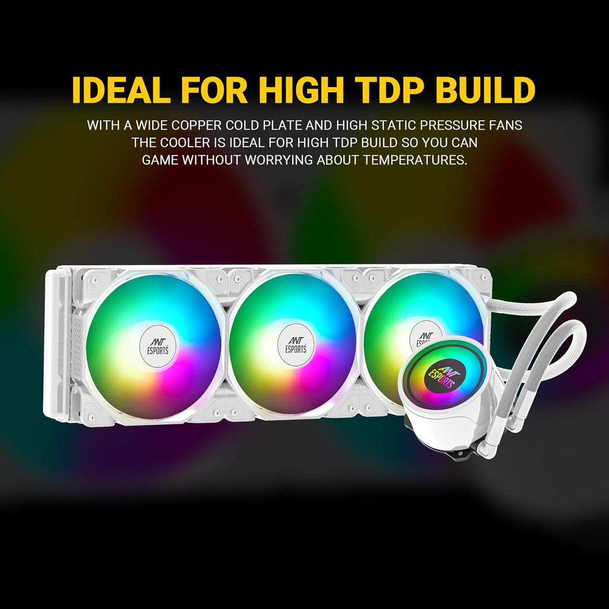 ANT ESPORTS CPU COOLER ARGBWITH HEATSINK WHITE - ICE360 - Pakshal Impex