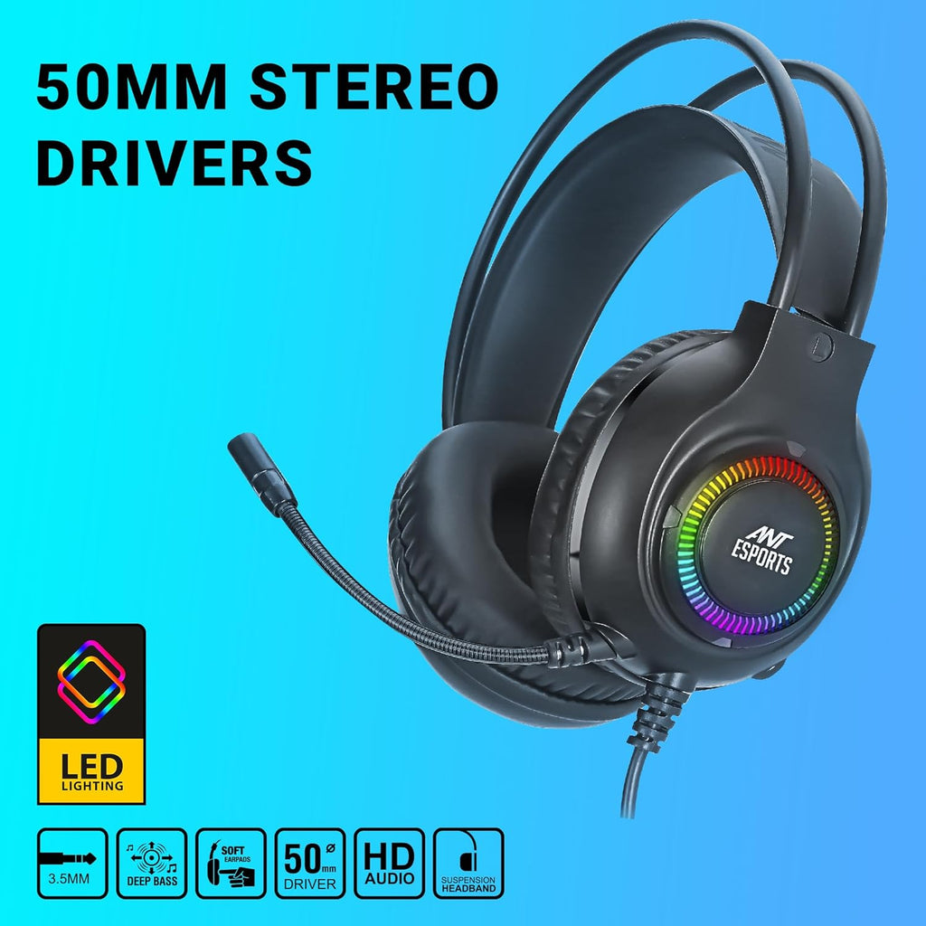 ANT ESPORTS GAMING HEADPHONE BLACK - H580 - Pakshal Impex