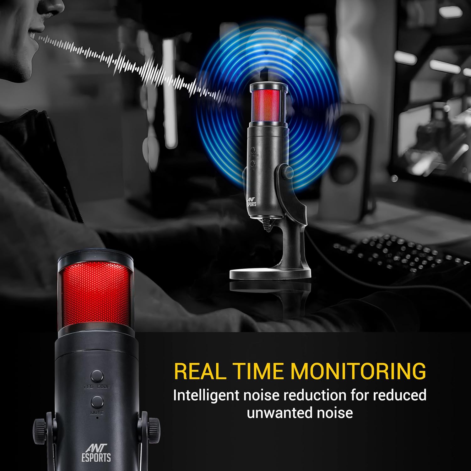 ANT ESPORTS – GAMING MICROPHONE BLACK – WENTE 220 - Pakshal Impex