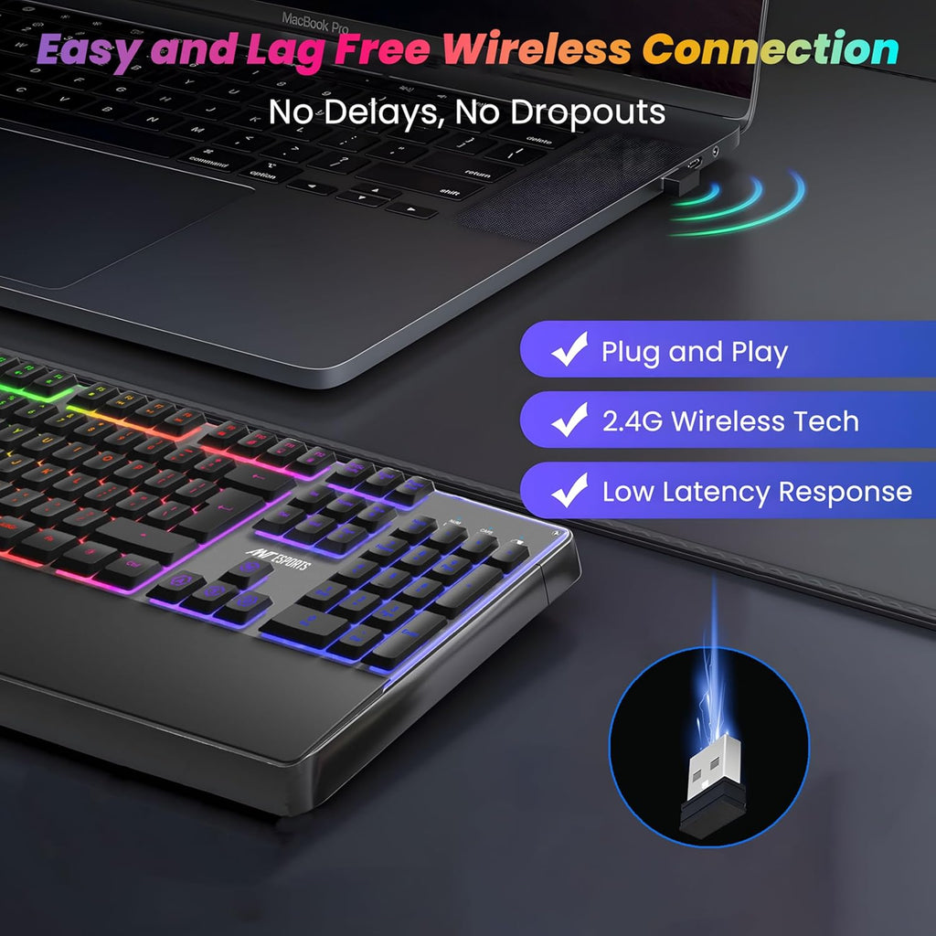 ANT ESPORTS KEYBOARD MOUSE WIRELESS COMBO- KM500PRO - Pakshal Impex
