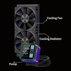 ANT ESPORTS LIQUID COOLER ARGB 240MM WITH 2.8 INCH LCD DISPLAY BLACK - GLACIUS 240D - Pakshal Impex