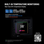 ANT ESPORTS LIQUID COOLER ARGB 240MM WITH DIGITAL TEMPERATURE DISPLAY BLACK - ICE STORM 240 - Pakshal Impex