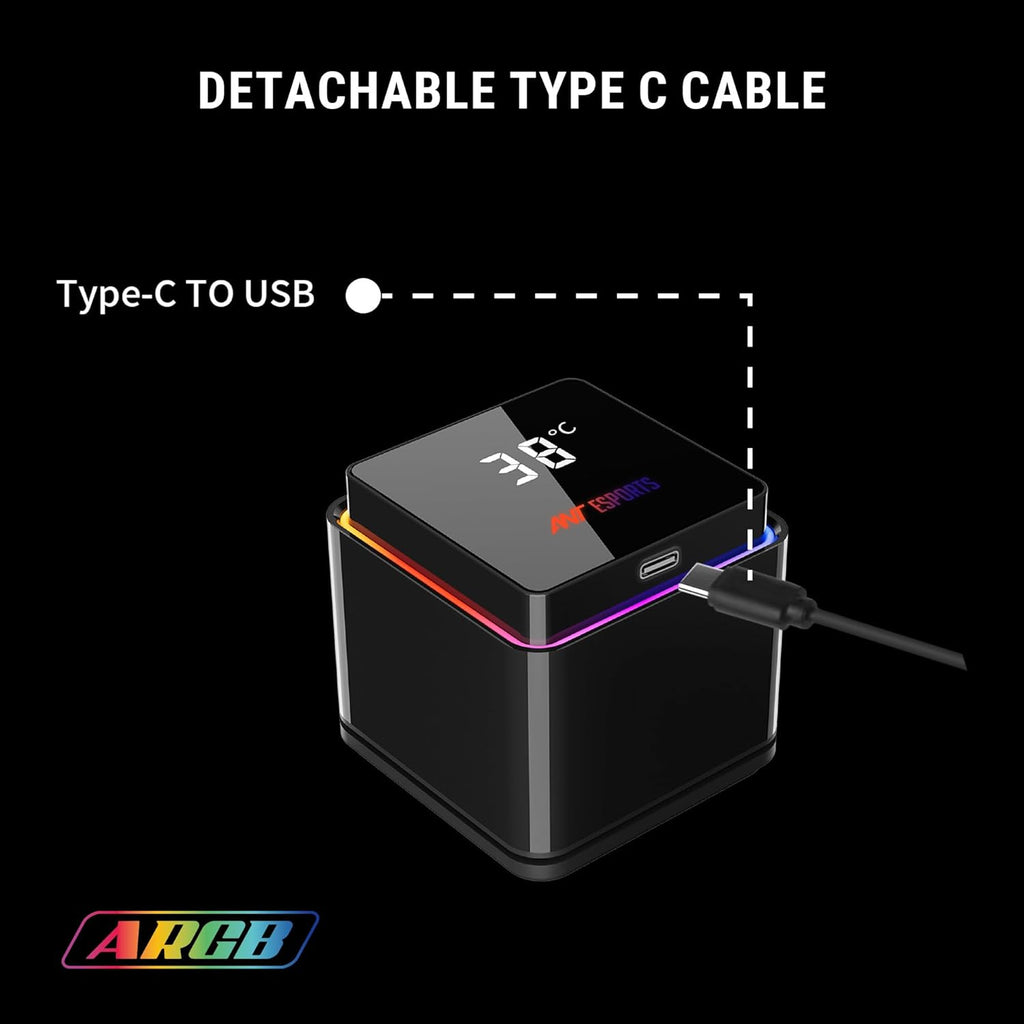 ANT ESPORTS LIQUID COOLER ARGB 240MM WITH DIGITAL TEMPERATURE DISPLAY BLACK - ICE STORM 240 - Pakshal Impex