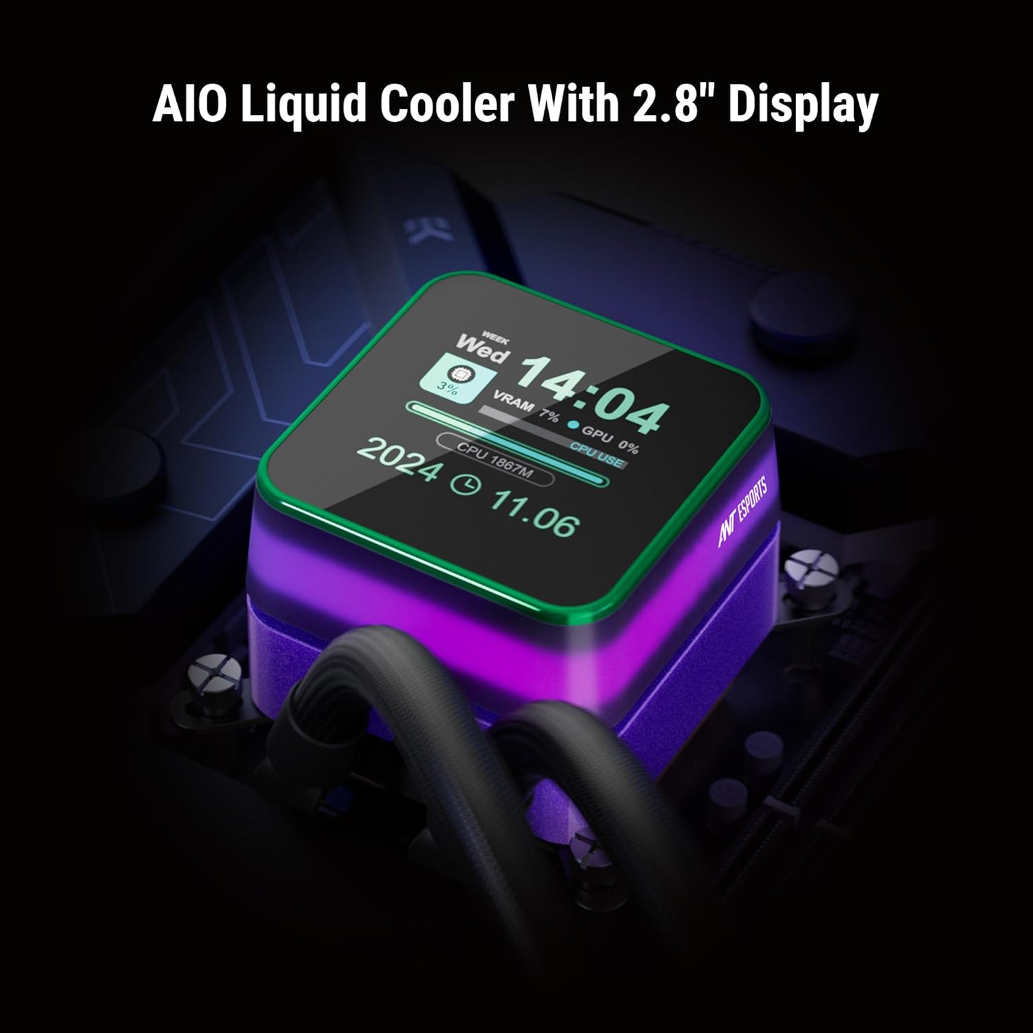 ANT ESPORTS LIQUID COOLER ARGB 360MM WITH 2.8 INCH LCD DISPLAY BLACK - GLACIUS 360D - Pakshal Impex