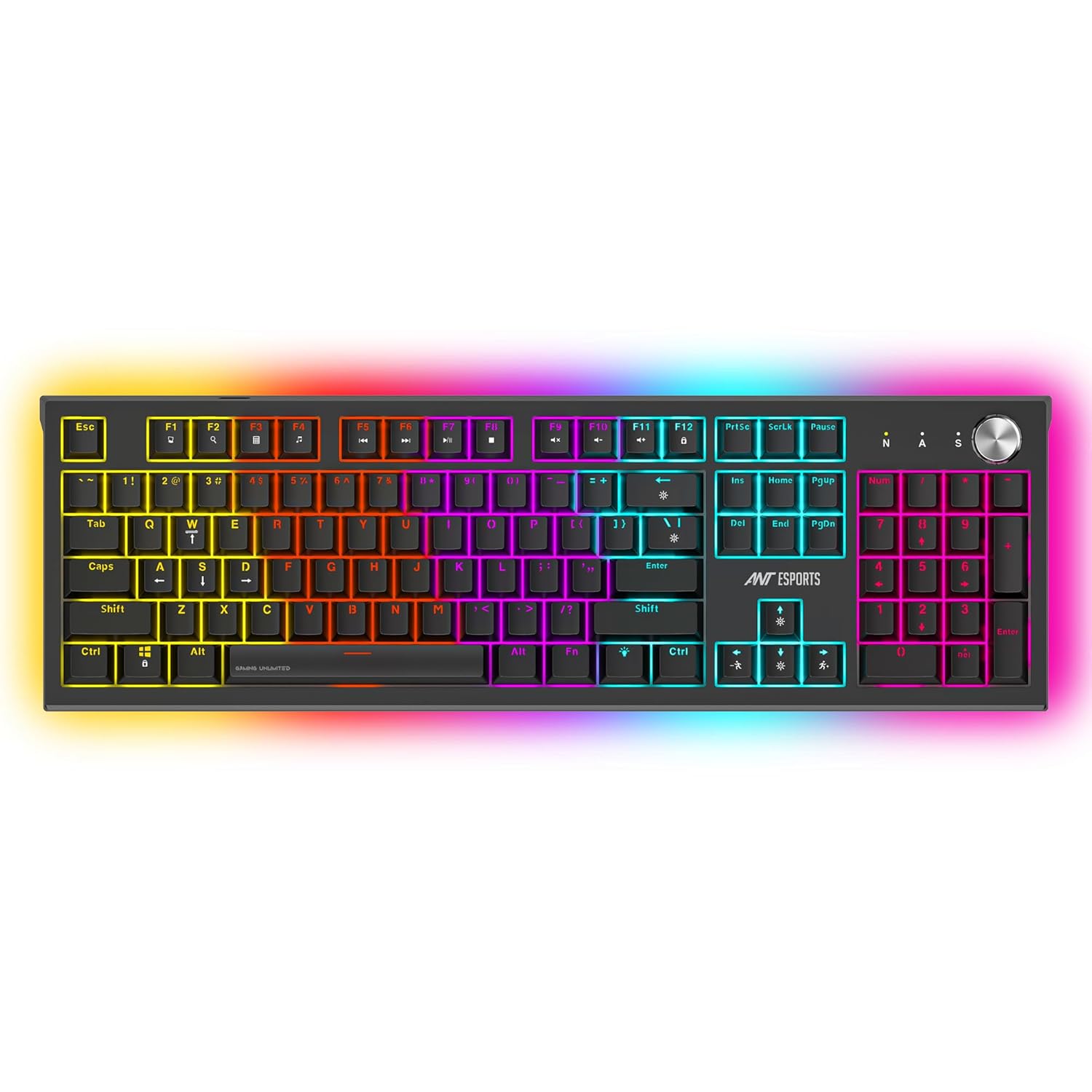 ANT ESPORTS – MECHANICAL BACKLIT GAMING KEYBOARD WITH RED SWITCHES BLACK - MK1850 - Pakshal Impex