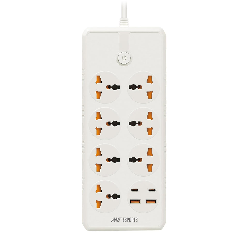 ANT ESPORTS MULTI SOCKET POWER STRIP WHITE - PS722 - Pakshal Impex