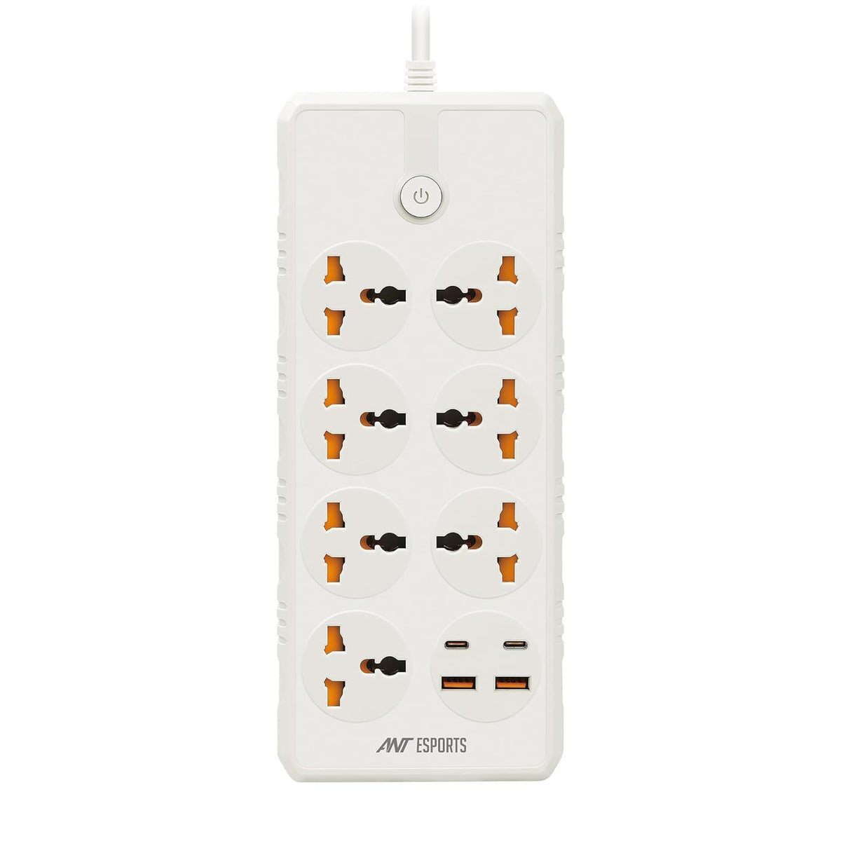 ANT ESPORTS MULTI SOCKET POWER STRIP WHITE - PS722 - Pakshal Impex