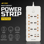 ANT ESPORTS MULTI SOCKET POWER STRIP WHITE - PS722 - Pakshal Impex