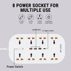 ANT ESPORTS MULTI SOCKET POWER STRIP WHITE - PS831 - Pakshal Impex