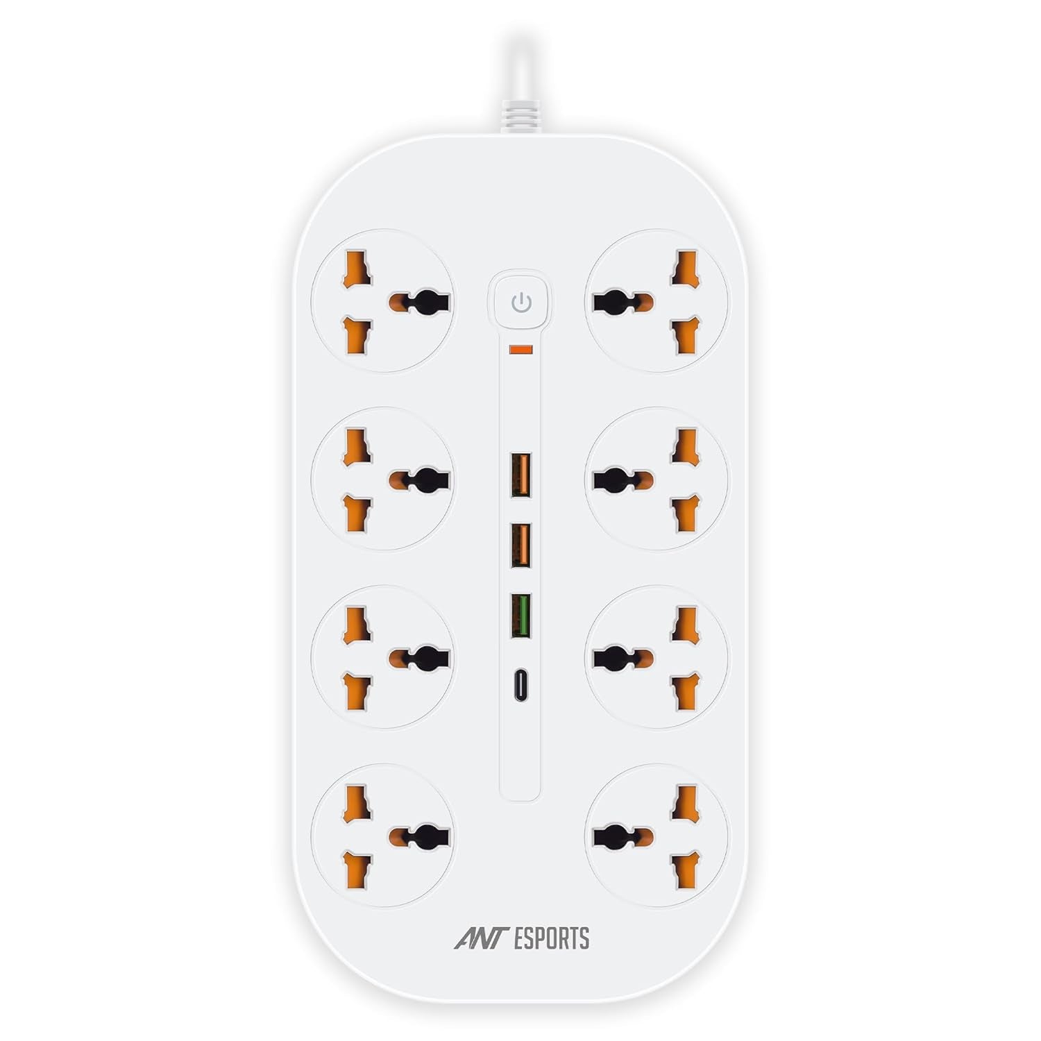 ANT ESPORTS MULTI SOCKET POWER STRIP WHITE - PS831 - Pakshal Impex