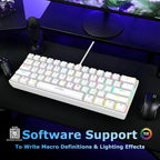 ANT ESPORTS RGB MINI MECHANICAL GAMING KEYBOARD WHITE-BROWN SWITCH - MK1300V2 - Pakshal Impex