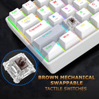ANT ESPORTS RGB MINI MECHANICAL GAMING KEYBOARD WHITE-BROWN SWITCH - MK1300V2 - Pakshal Impex