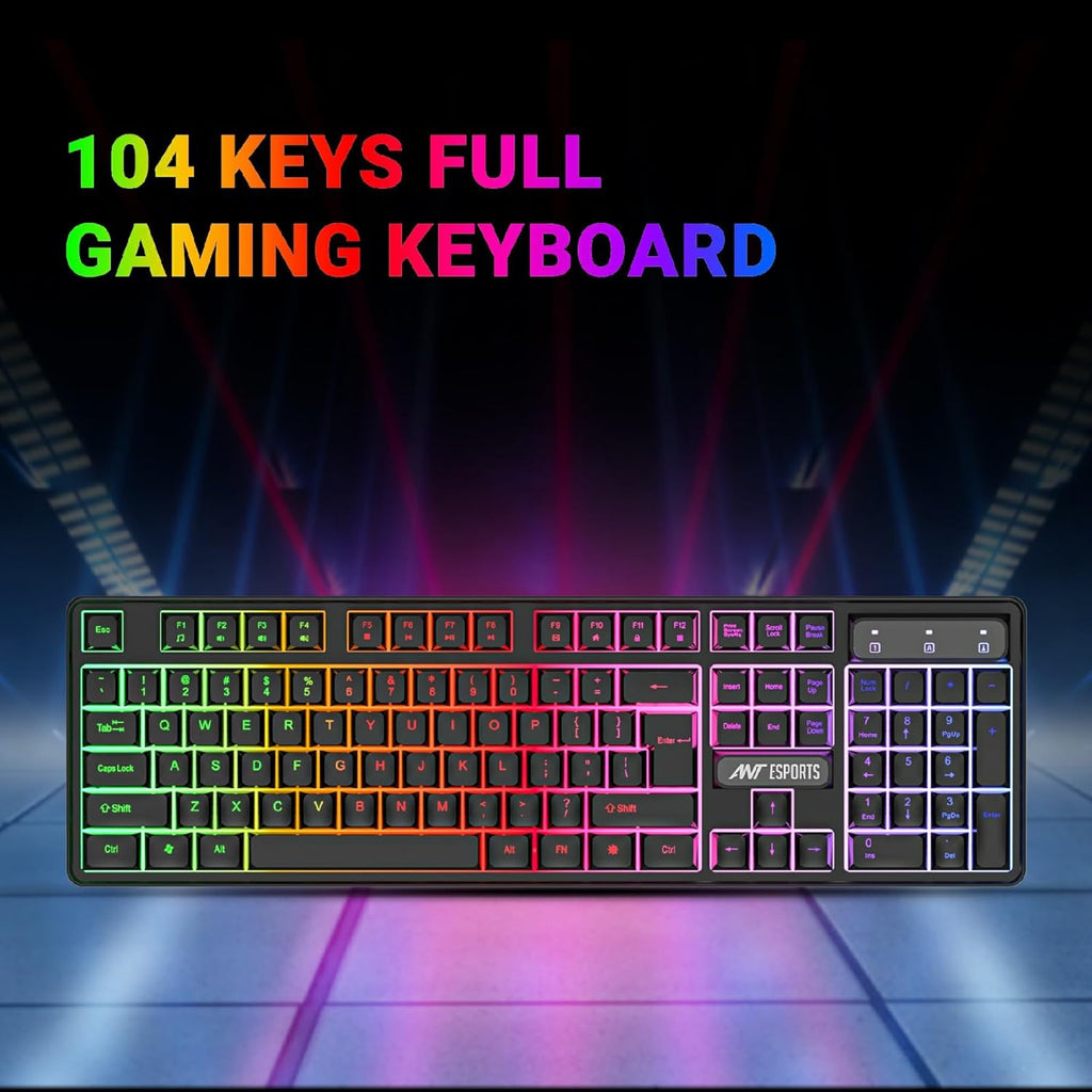 ANT ESPORTS RGB WIRED GAMING COMBO BLACK - KM1650 - Pakshal Impex