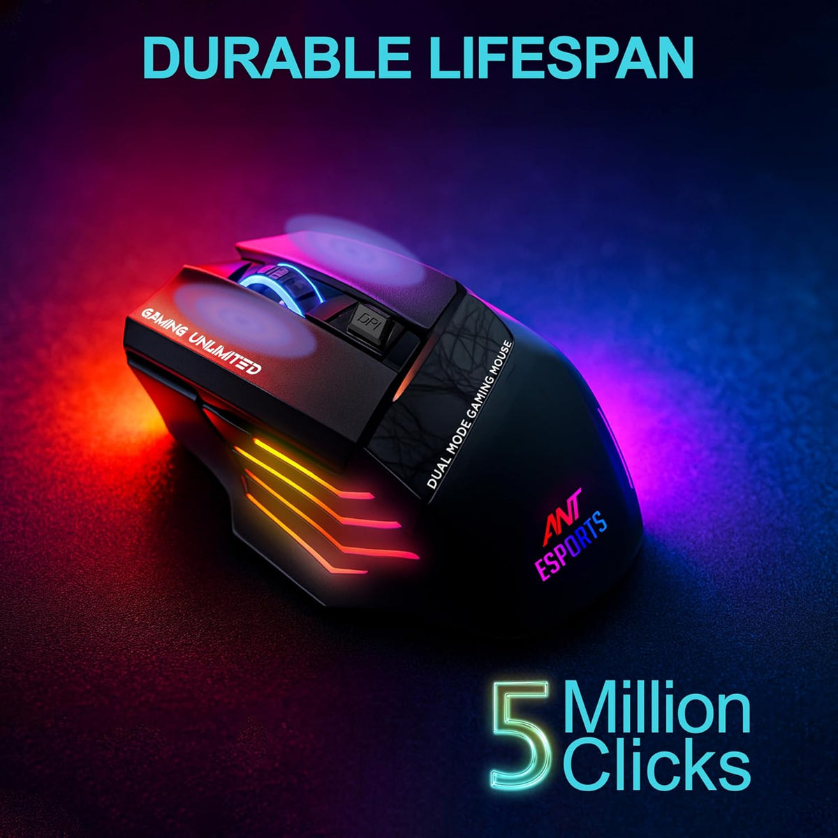 ANT ESPORTS RGB WIRELESS GAMING MOUSE BLACK – GM105 PRO - Pakshal Impex