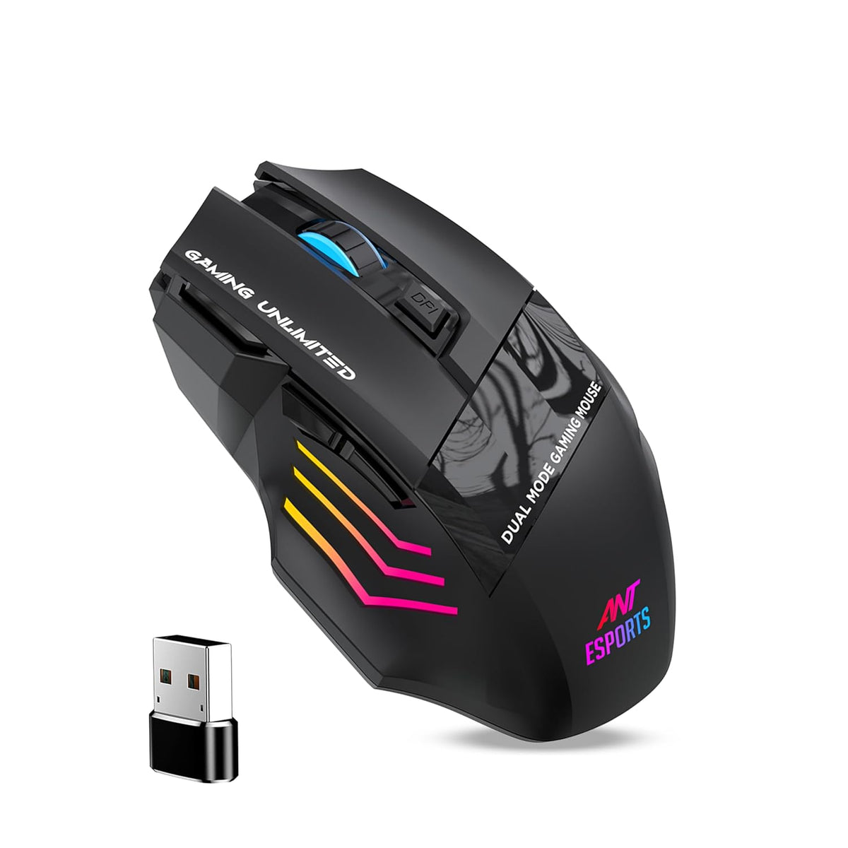 ANT ESPORTS RGB WIRELESS GAMING MOUSE BLACK – GM105 PRO - Pakshal Impex