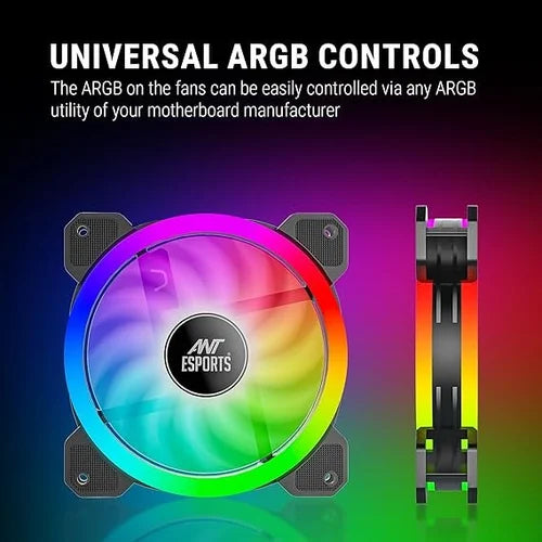 Ant Esports Superflow 120mm ARGB Black Case Fan Kit