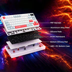 ANT ESPORTS - TRI - MODE WIRELESS RGB MAGNETIC MECHANICAL TKL KEYBOARD - WHITE, GREY, RED - APEX 200 - Pakshal Impex
