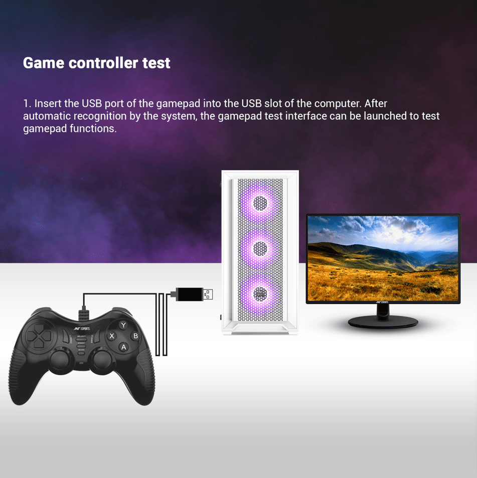 ANT ESPORTS WIRED GAMEPAD BLACK - GP115 - Pakshal Impex
