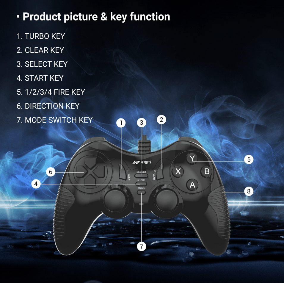 ANT ESPORTS WIRED GAMEPAD BLACK - GP115 - Pakshal Impex