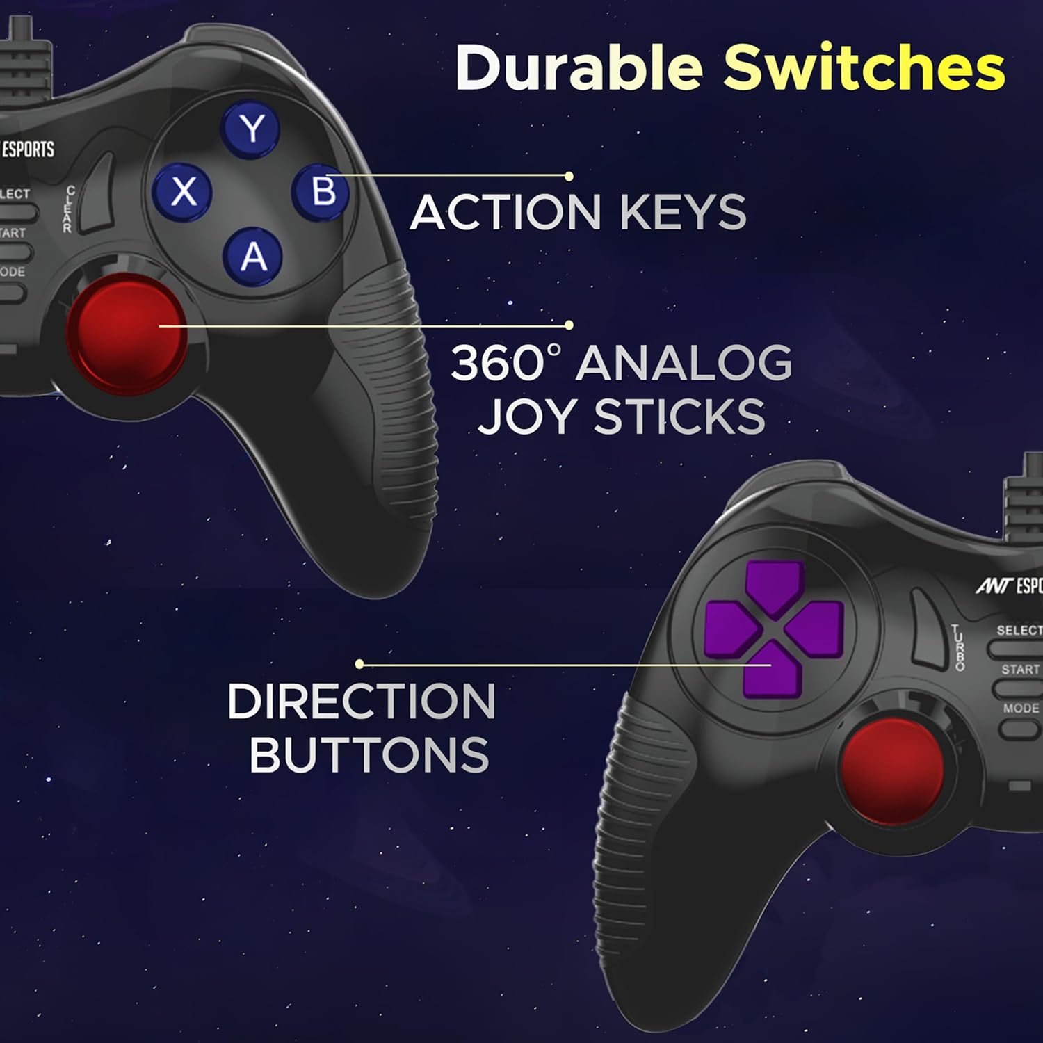 ANT ESPORTS WIRED GAMEPAD BLACK - GP130 - Pakshal Impex