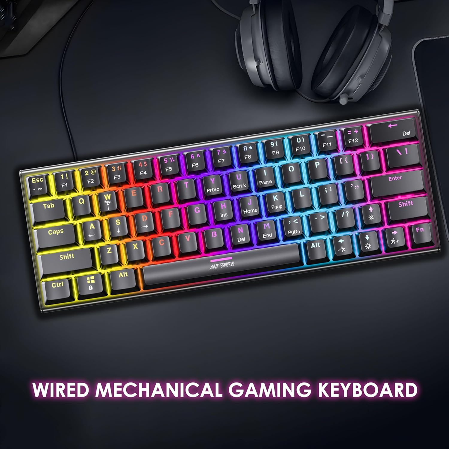 ANT ESPORTS WIRED MECHANICAL KEYBOAD BLACK -MK1200 - Pakshal Impex