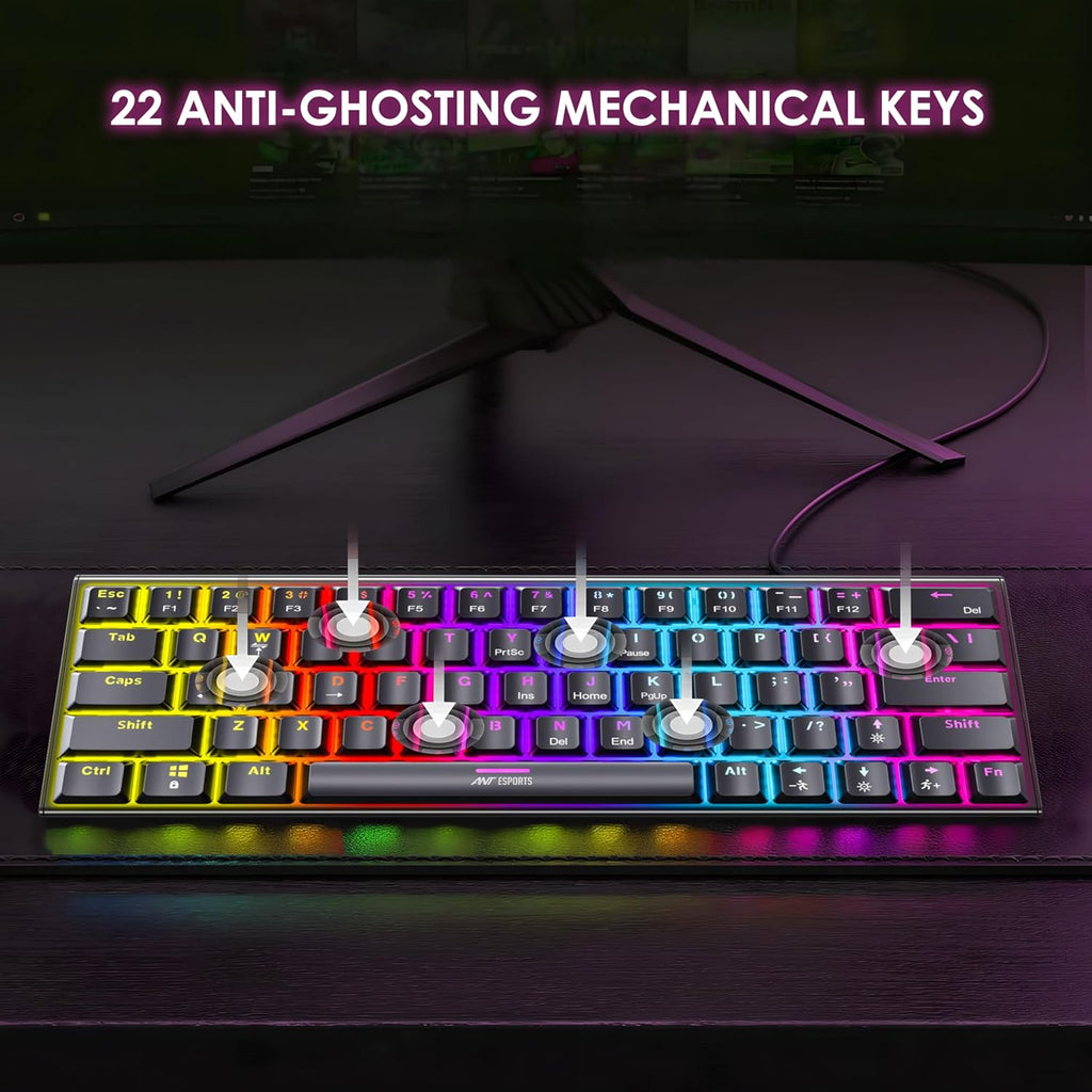 ANT ESPORTS WIRED MECHANICAL KEYBOAD BLACK -MK1200 - Pakshal Impex