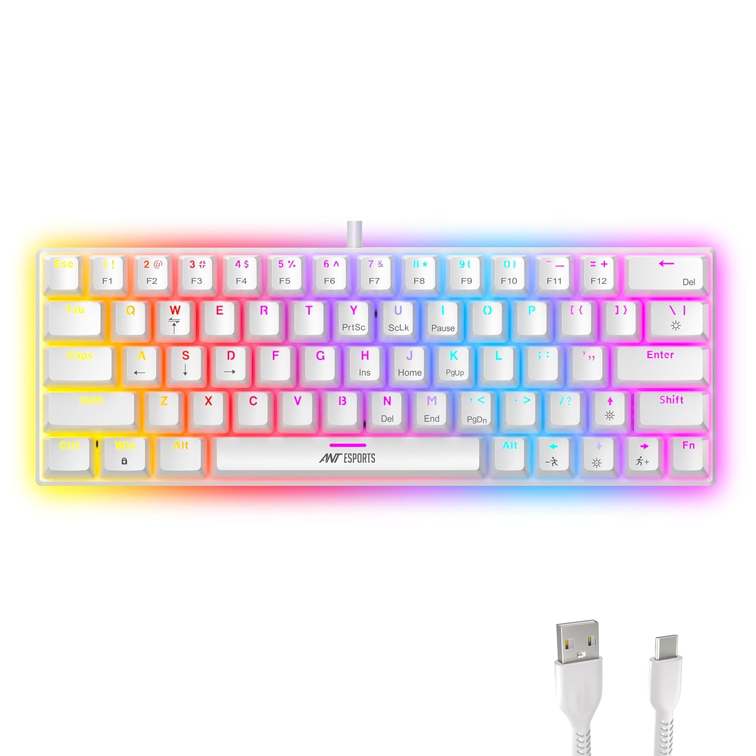 ANT ESPORTS WIRED MECHANICAL KEYBOAD WHITE-MK1200 - Pakshal Impex