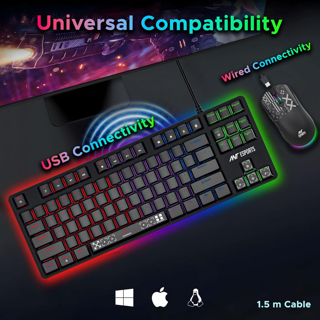 ANT ESPORTS – WIRED MECHANICAL KEYBOARD MOUSE COMBO - THUNDER 20 - Pakshal Impex