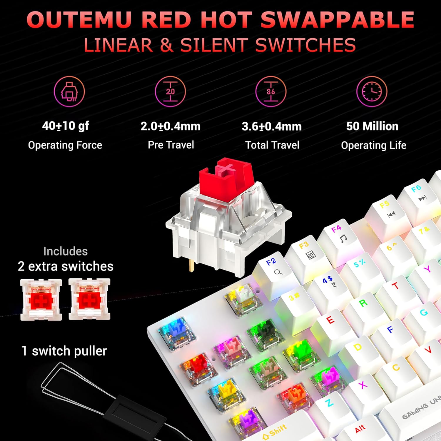ANT ESPORTS - WIRED MECHANICAL RGB MECHANICAL KEYBOAD RED SWITCH WHITE – MK4100 - Pakshal Impex